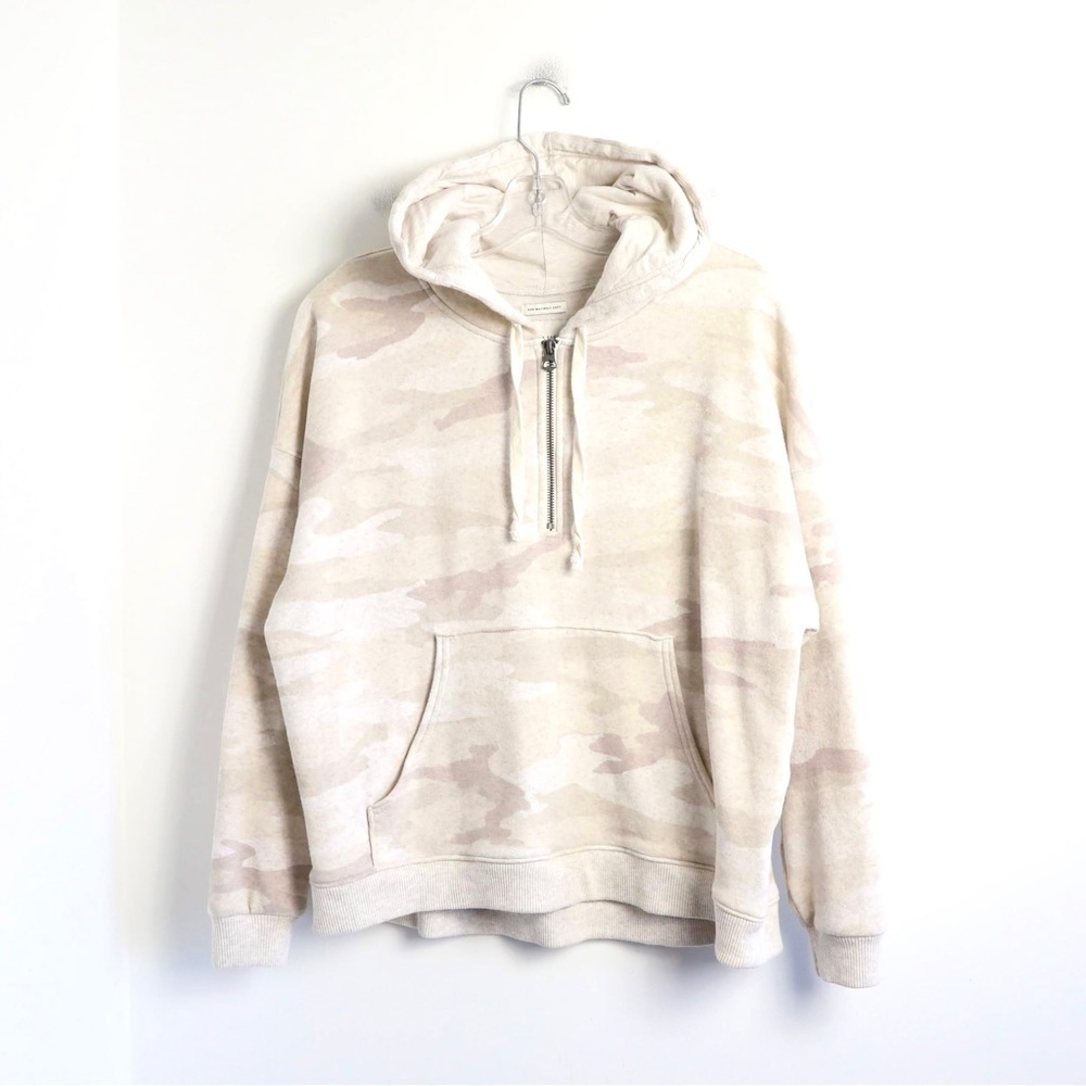 AEO American Eagle Ahmazingly Soft beige camouflage print half zip pullover XS - Picture 2 of 8